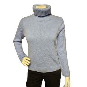 Kirkland Signature Blue 100% Cashmere Turtleneck Sweater